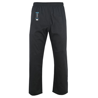 Karate Uniform Mixed: White / Black Trousers - 9oz
