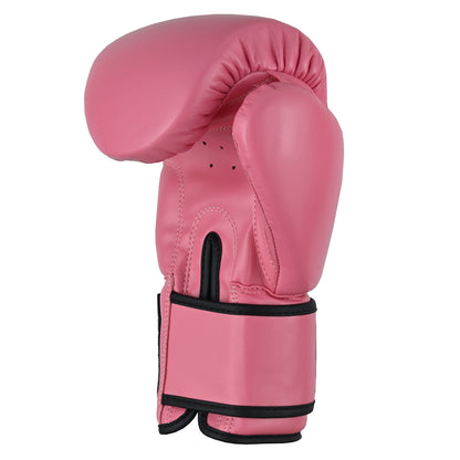 Boxing Glove Proffessional Leather : Pink - With Free Wraps