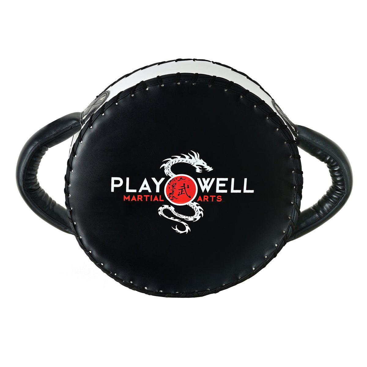 Elite Pro Round Boxing Striking Shield - Black/White