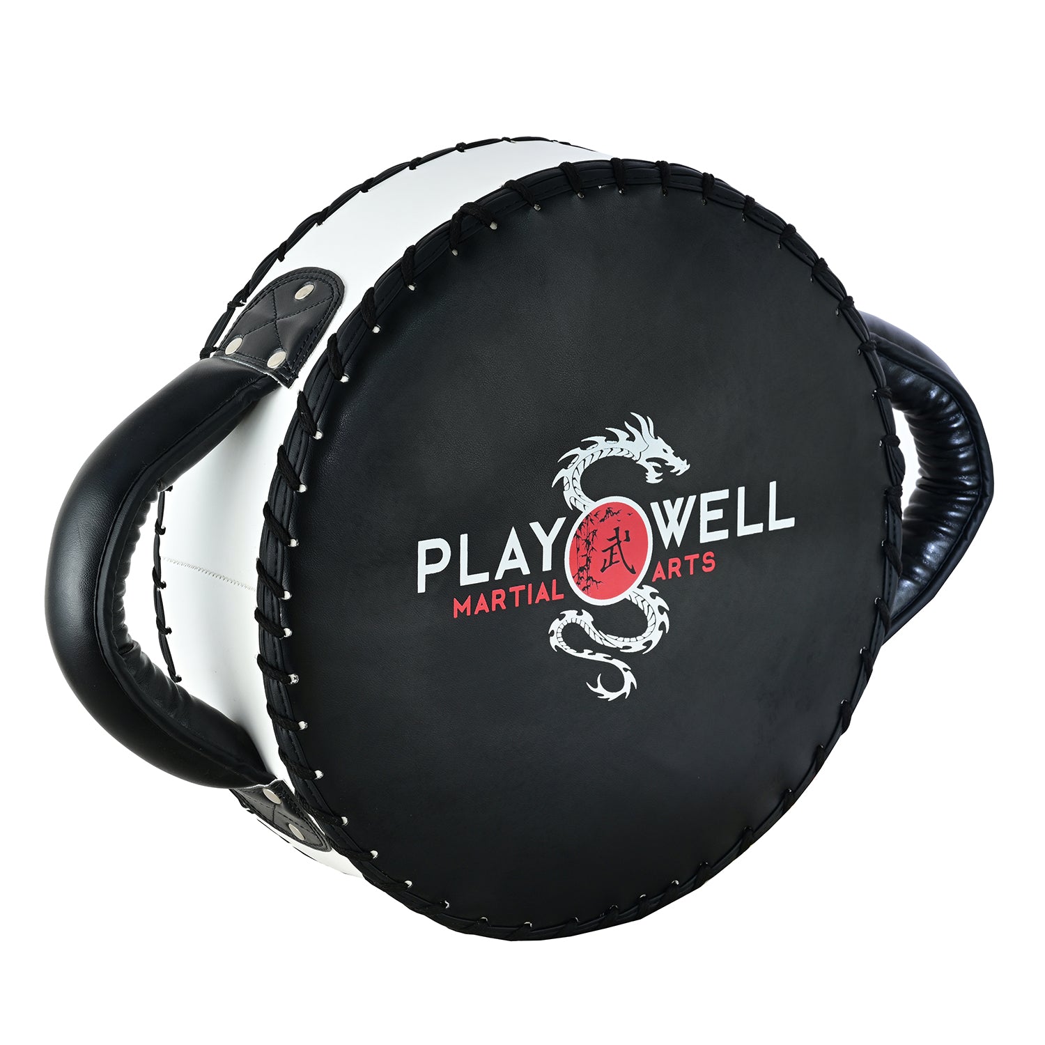 Elite Pro Round Boxing Striking Shield - Black/White