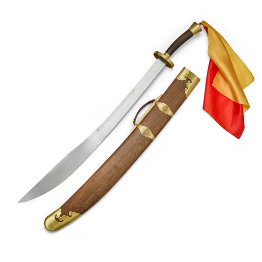 Natural Finished Teak Wood Case Broadsword