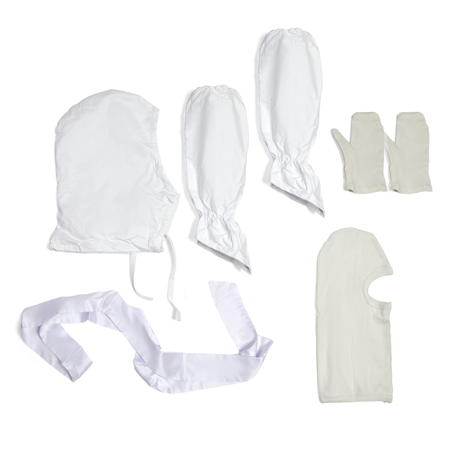 Ninja Gauntlets and Hood Set Pack - White