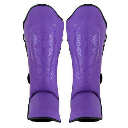 Twin Tigers Muay Thai Boxing Gloves, Shin Pads & Shorts - Purple