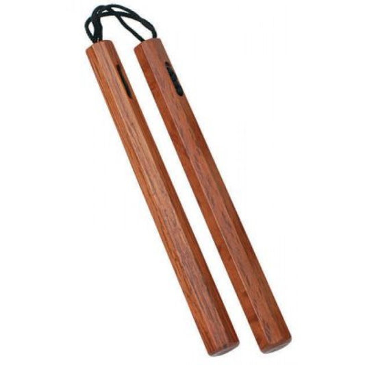 NR-059: Nunchaku 14 inch Wood /With Cord : Red Oak