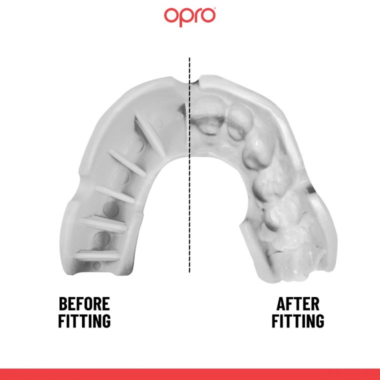 Opro UFC Adults Bronze Self Fit Mouth Guard - White