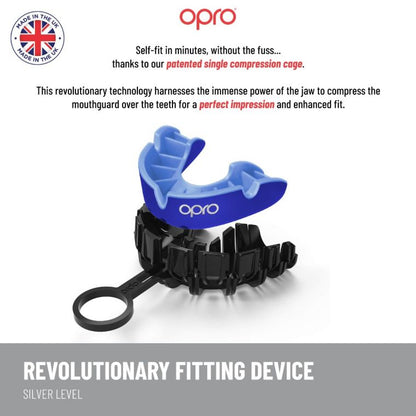 Opro UFC Adults Silver Self Fit Mouth Guard - Black