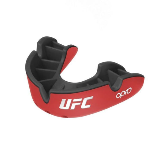 Opro UFC Adults Silver Self Fit Mouth Guard - Red