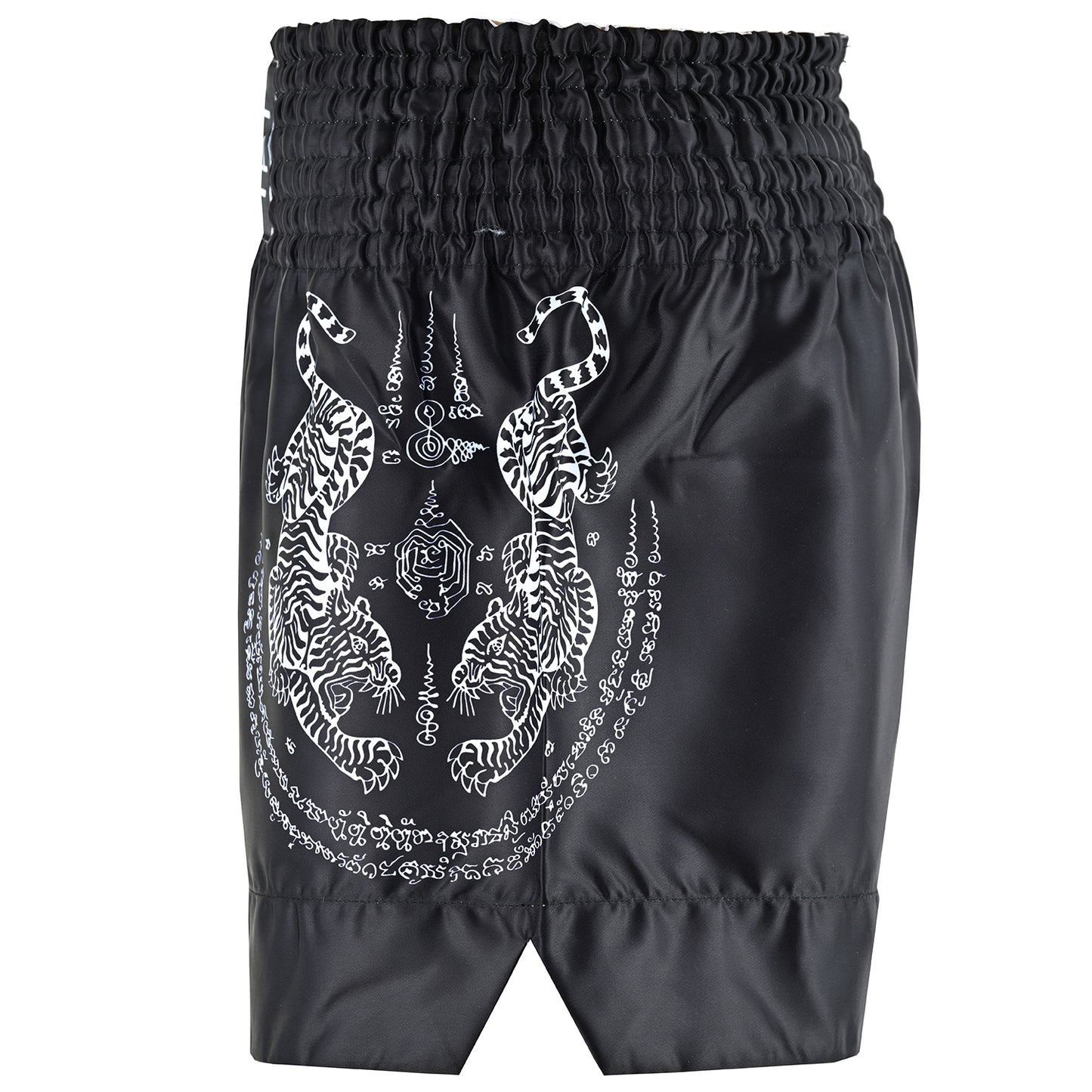 Twin Tiger Satin Muay Thai Competition Fight Shorts  - Black