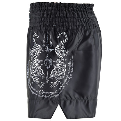 Twin Tiger Satin Muay Thai Competition Fight Shorts  - Black