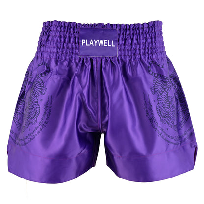 Twin Tiger Satin Muay Thai Competition Fight Shorts  - Purple