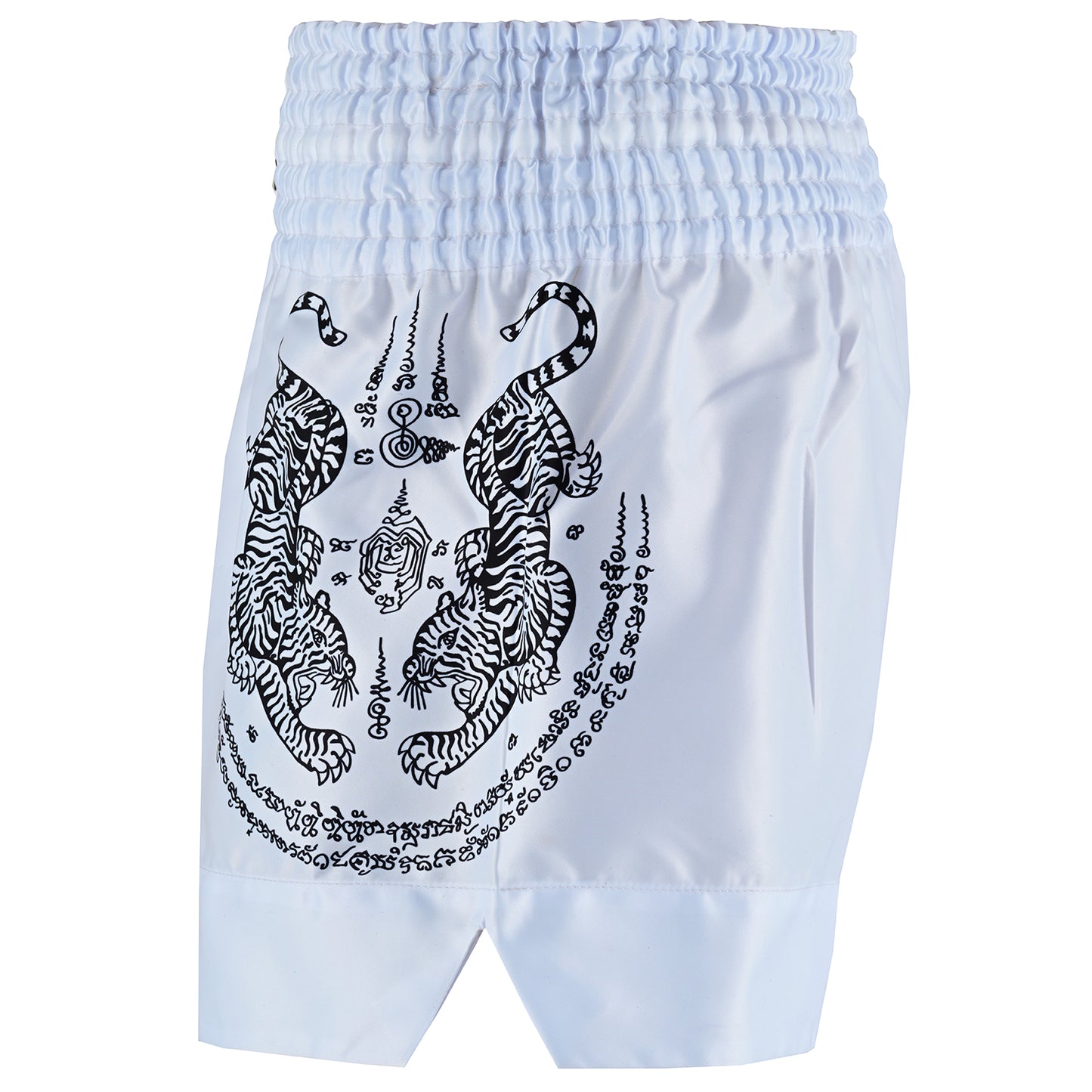 Twin Tiger Satin Muay Thai Competition Fight Shorts  - White