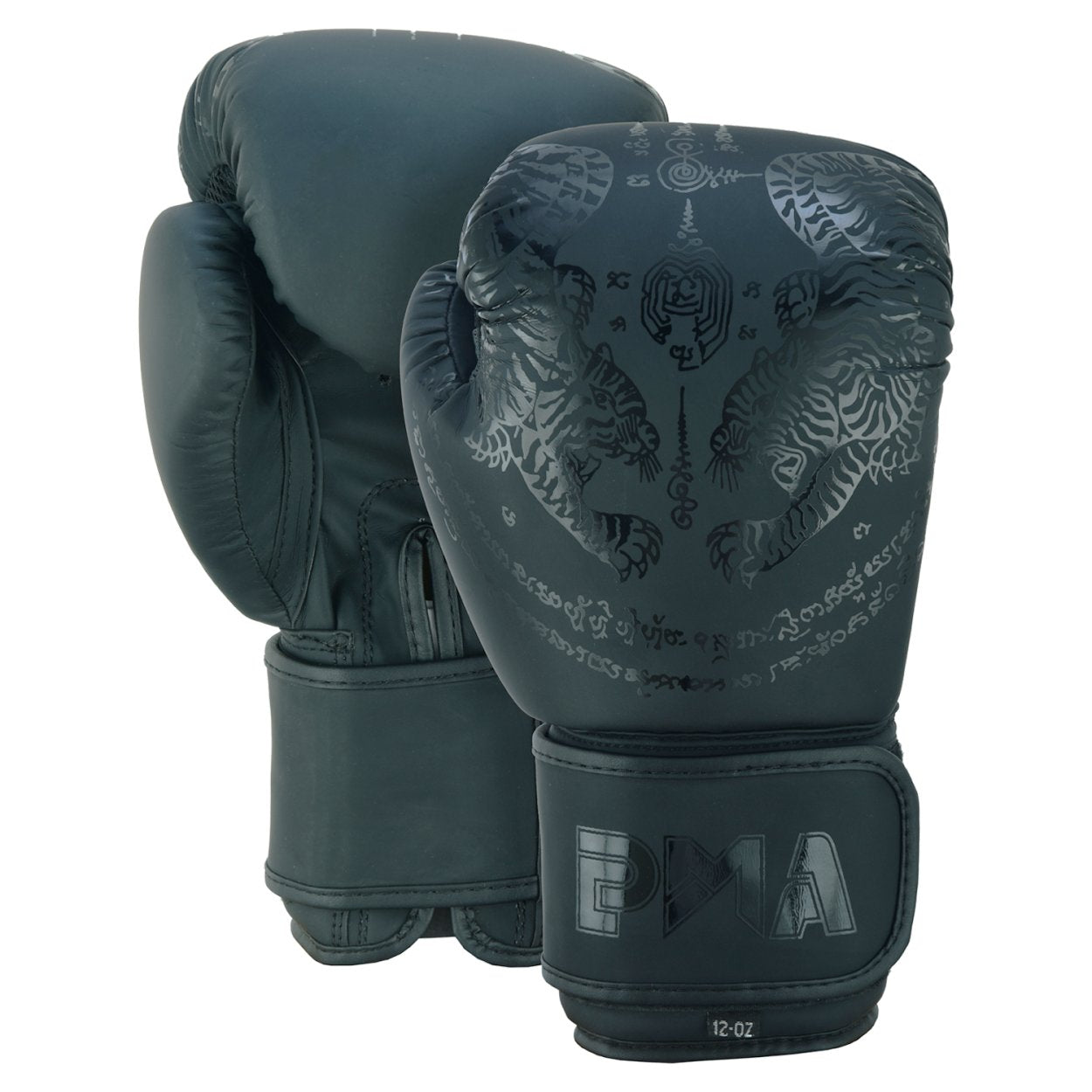 Kids Twin Tigers Muay Thai Boxing Gloves & Shin Pads Set - Black