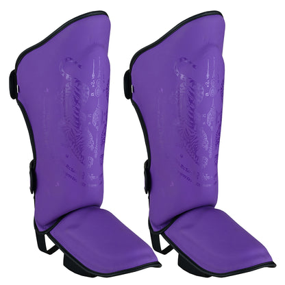 PMA Twin Tigers Muay Thai Boxing Gloves & Shin Pads Set - Purple