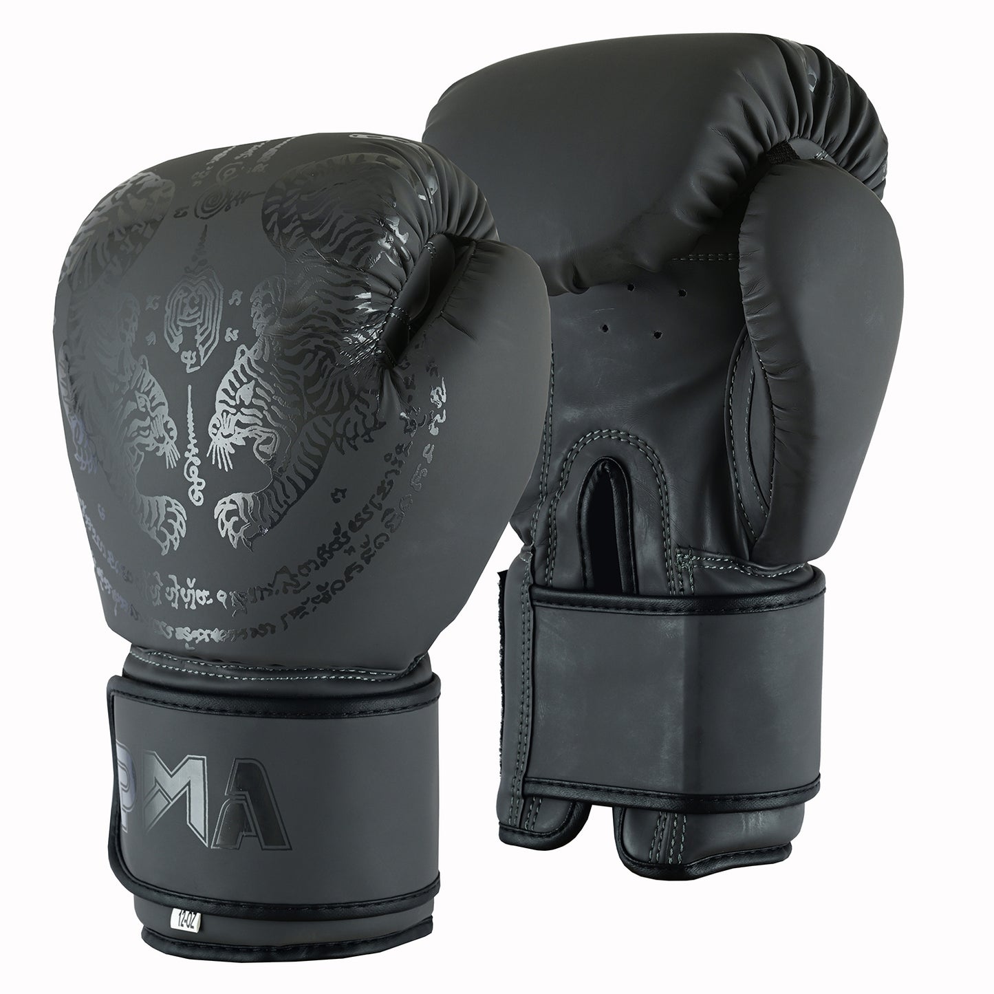 PMA Twin Tigers Muay Thai Boxing Gloves & Shin Pads Set - Grey
