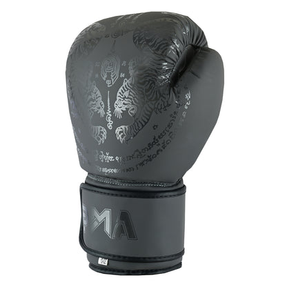 Twin Tigers Muay Thai Boxing Gloves, Shin Pads & Shorts - Grey