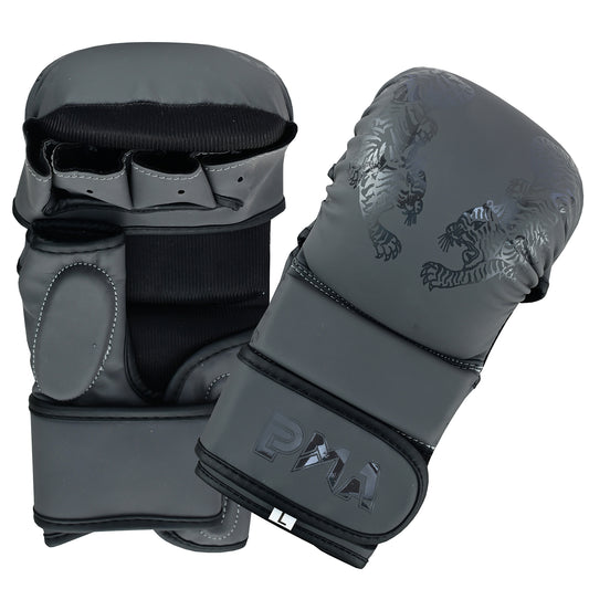 PMA Twin Tigers MMA Sparring Gloves & Shin Pads Set - Grey