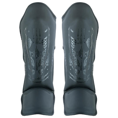 PMA Twin Tigers MMA Sparring Gloves & Shin Pads Set - Black
