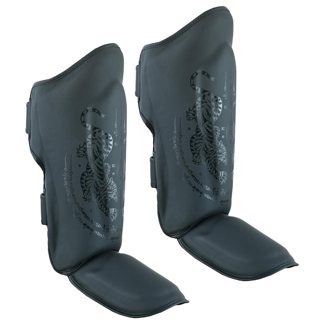 PMA Twin Tigers MMA Sparring Gloves & Shin Pads Set - Black