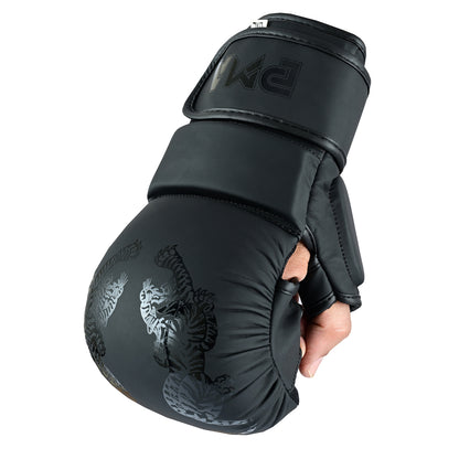 Twin Tigers MMA Sparring Headguard, Gloves & Shin Pads - Black