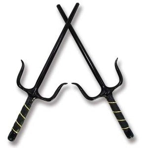 Chrome Sai Round Black Daggers - Pair