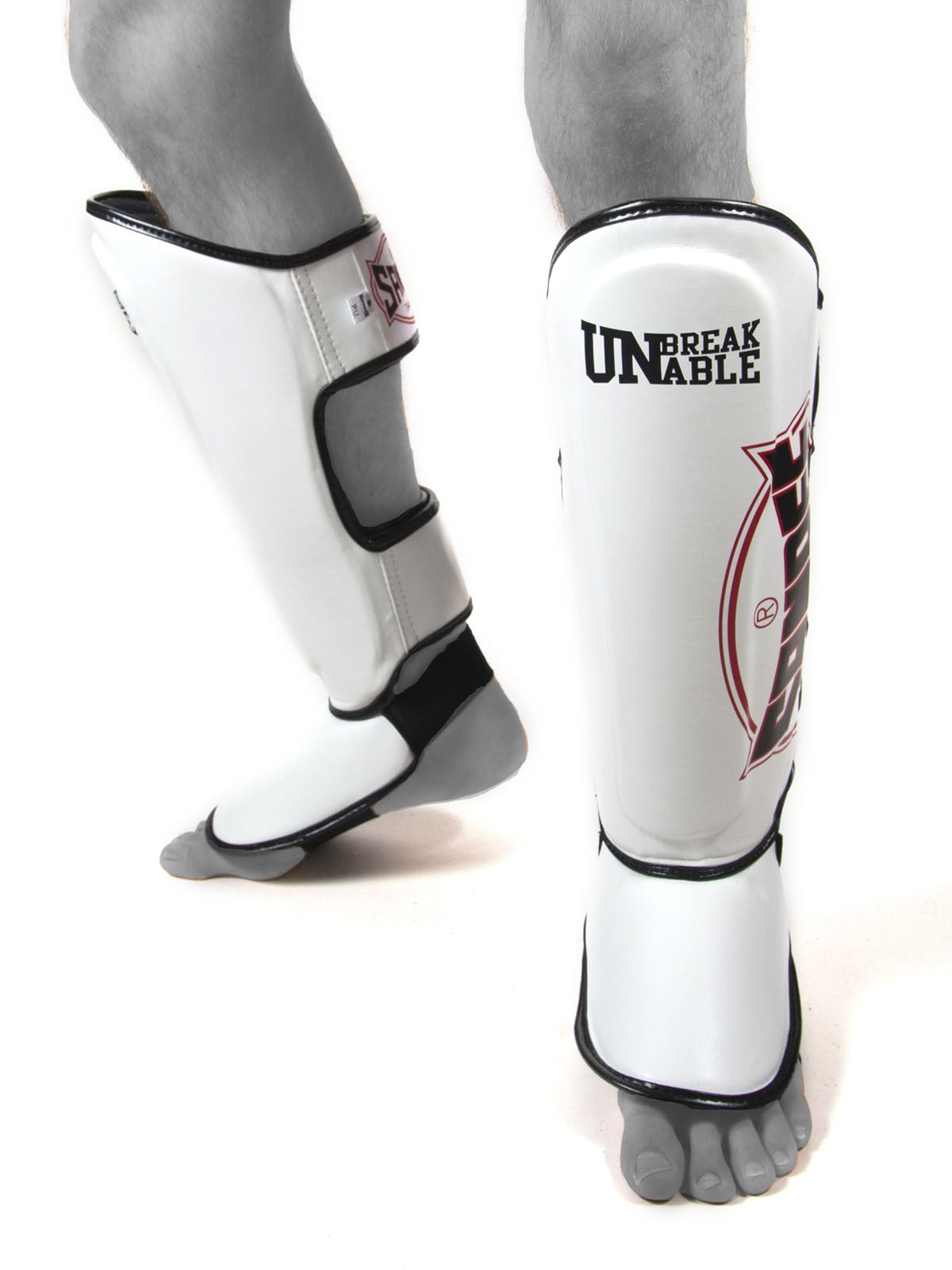 Sandee Cool Tec Leather Shin Guards - White