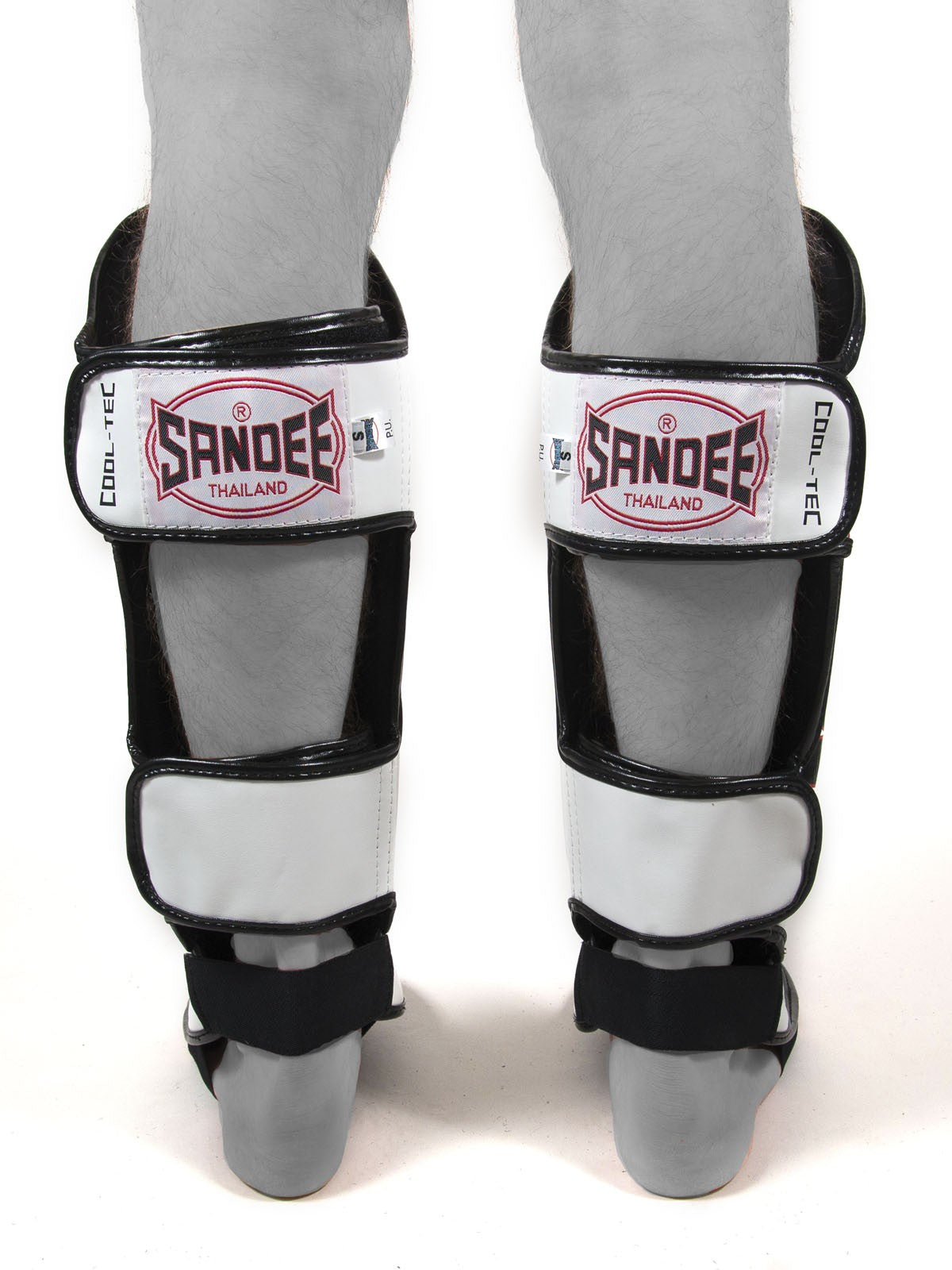 Sandee Cool Tec Leather Shin Guards - White