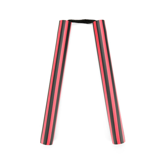 NR-003: Foam Nunchaku with Cord Black/ Red stripes
