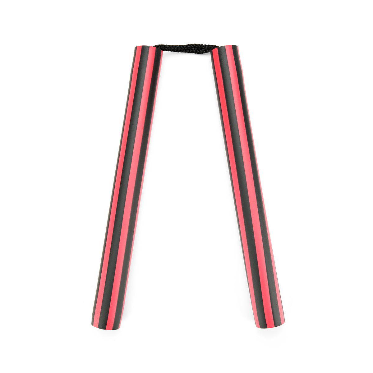 NR-003: Foam Nunchaku with Cord Black/ Red stripes