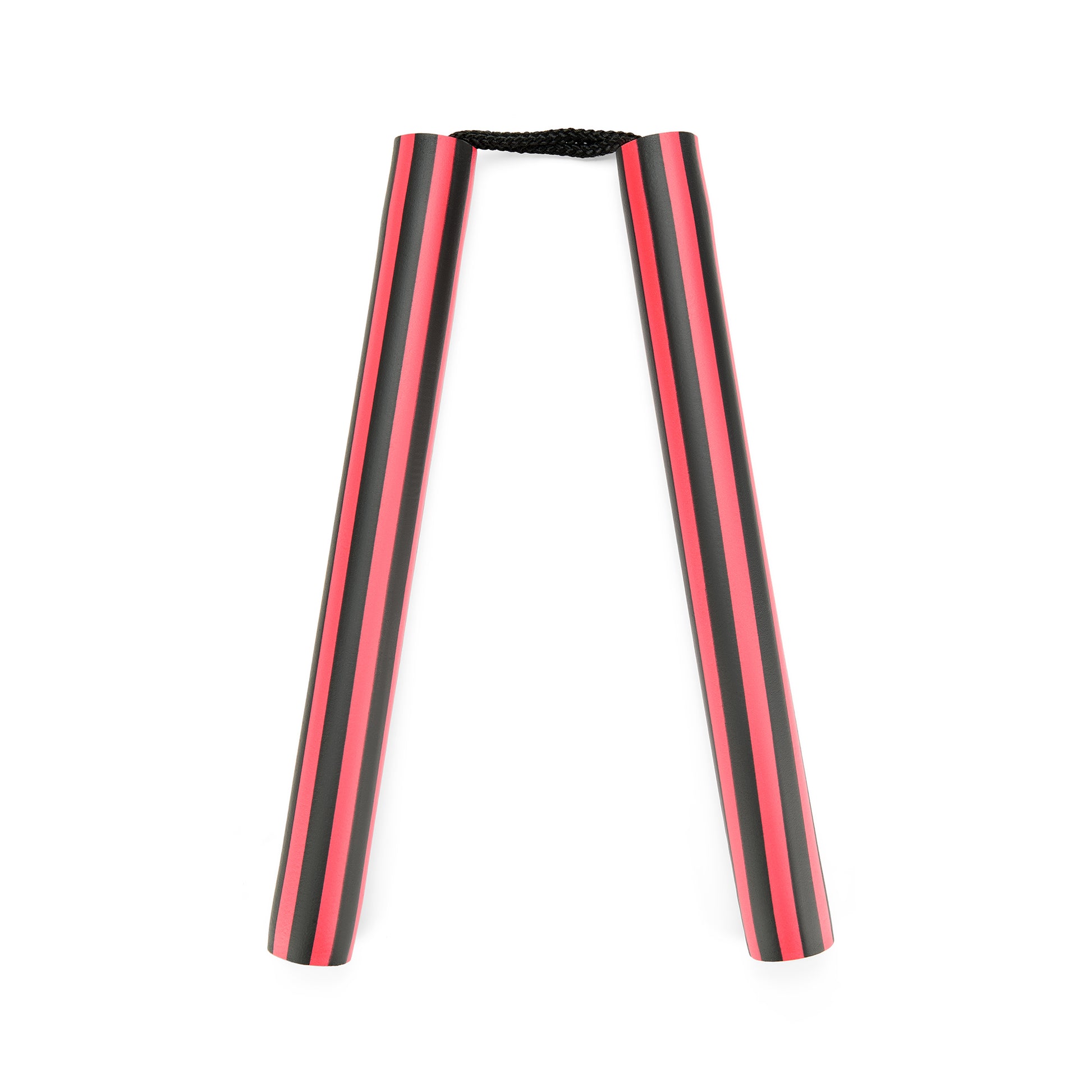 NR-003: Foam Nunchaku with Cord Black/ Red stripes