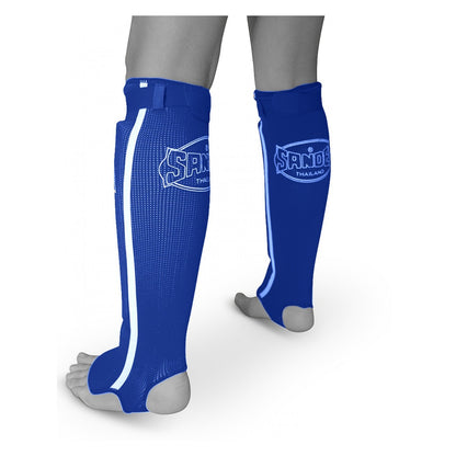 Sandee Competition Muay Thai Cotton Shin Pads - Blue