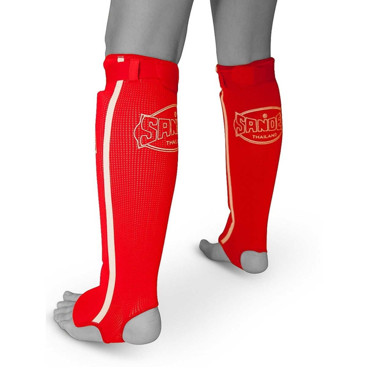 Sandee Competition Muay Thai Cotton Shin Pads - Red