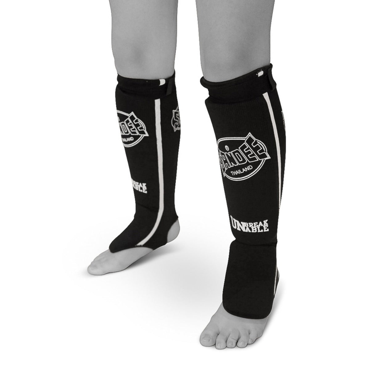 Sandee Competition Muay Thai Cotton Shin Pads - Black