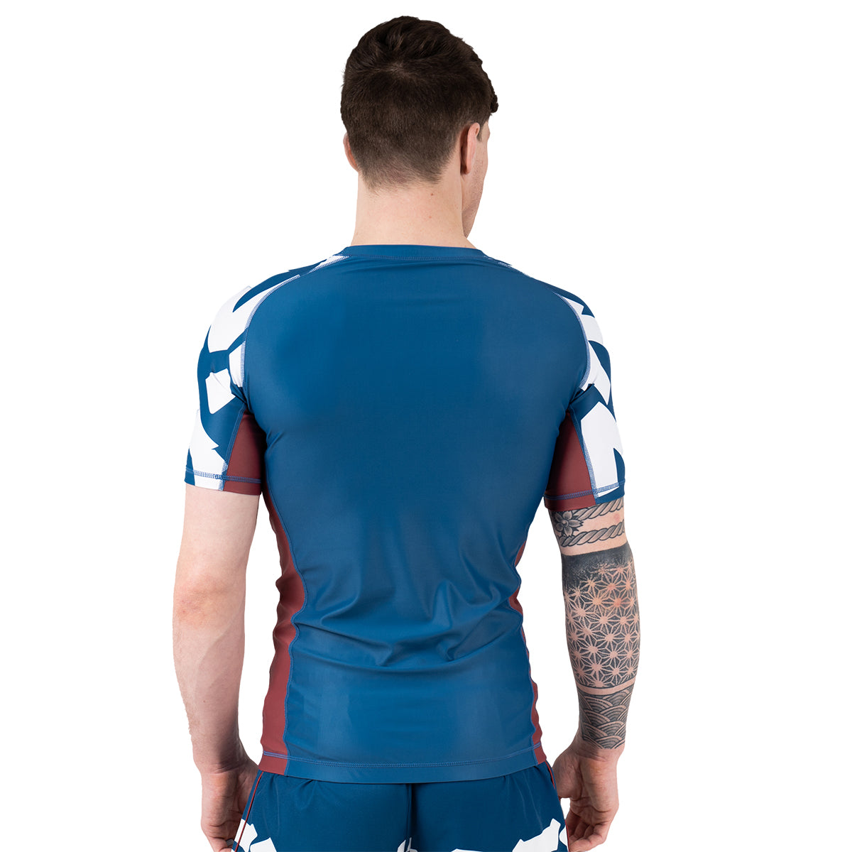 قميص واقي من الطفح الجلدي بأكمام قصيرة من سكرامبل باكا - أزرق