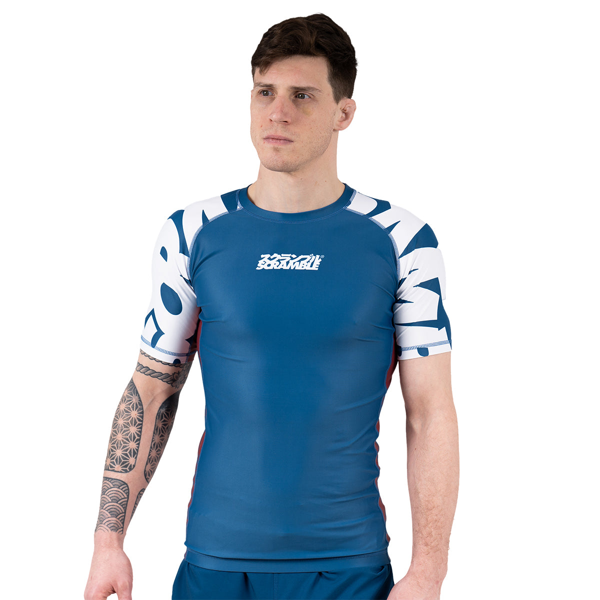 Scramble Baka Short Sleeve Rash Guard - Blue