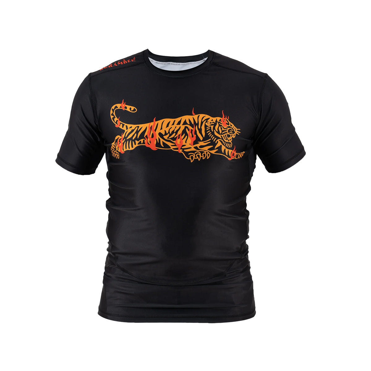 Scramble Burning Tiger Short Sleeve Rash Guard