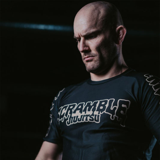 Scramble Drip Logo Short Sleeve Rash Guard
