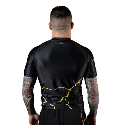 Scramble Kintsugi Short Sleeve Rash Guard - Black
