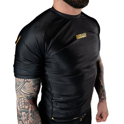 Scramble Kintsugi Short Sleeve Rash Guard - Black