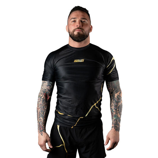Scramble Kintsugi Short Sleeve Rash Guard - Black