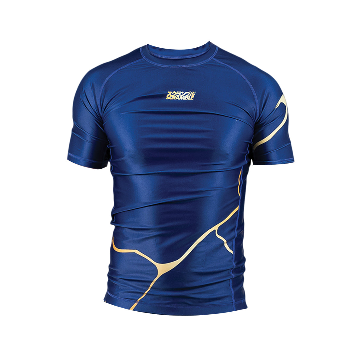 Scramble Kintsugi Short Sleeve Rash Guard - Blue