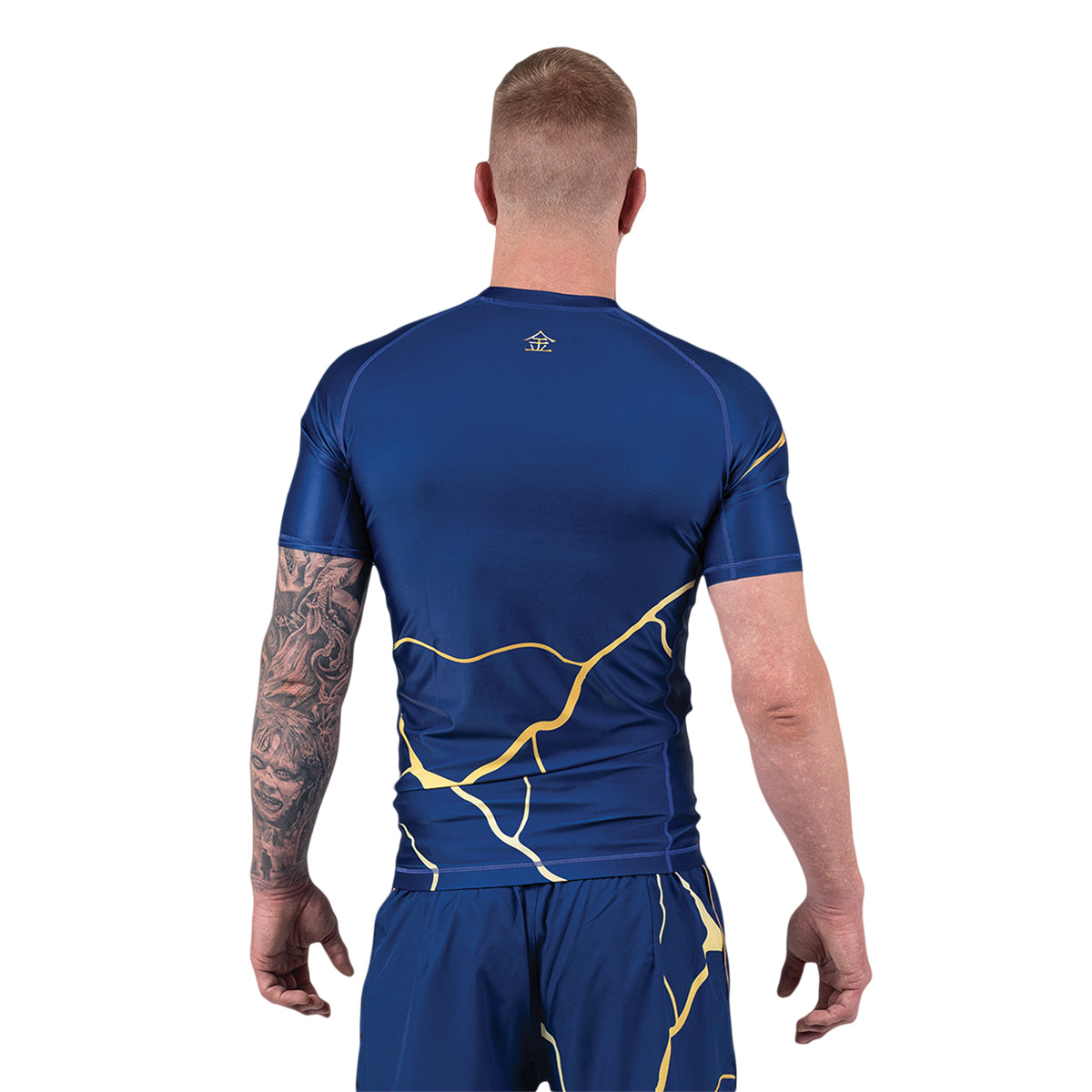 Scramble Kintsugi Short Sleeve Rash Guard - Blue