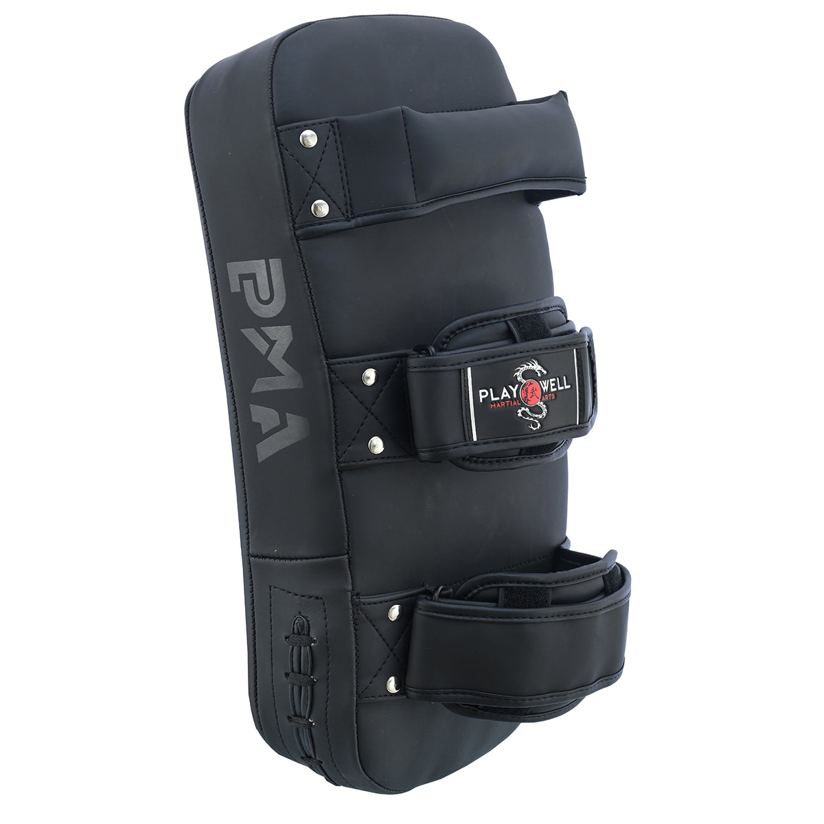 Playwell Matte "Twin Tiger" Curved Thai Pad - Black - Singles