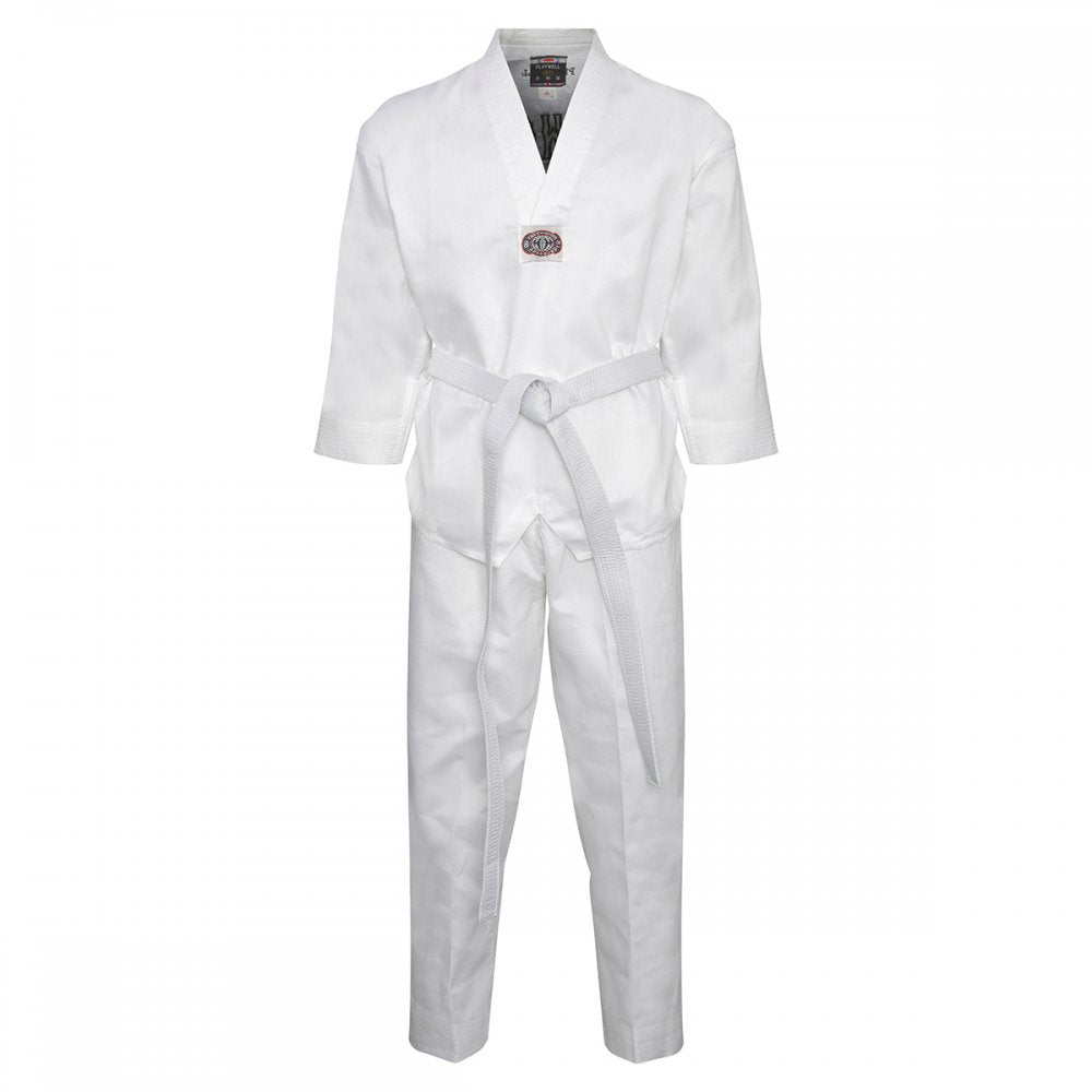 Korean Ultimate Taekwondo Uniform: White V-Neck - Clearance