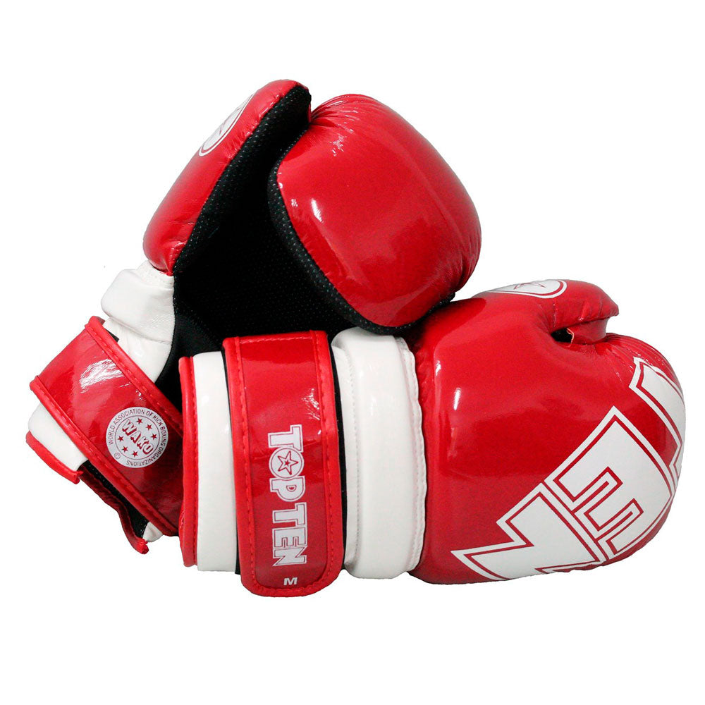 Top Ten WAKO Approved Pointfighter Glossy Gloves  - Red