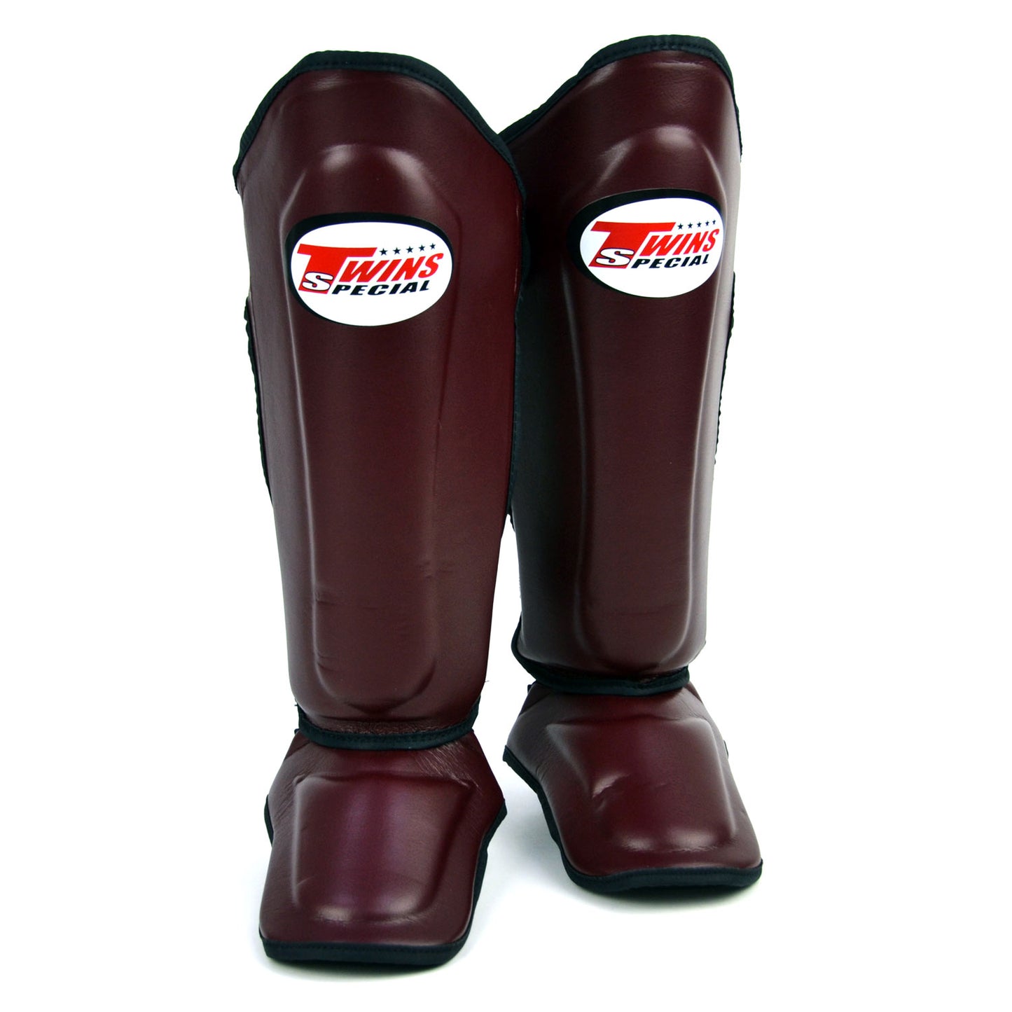 Twins Maroon  Double Padded Shin Guards  - NEW