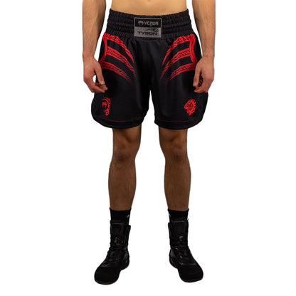 Venum x Mike Tyson Tiger Boxing Shorts - Deep Black/Intense Red