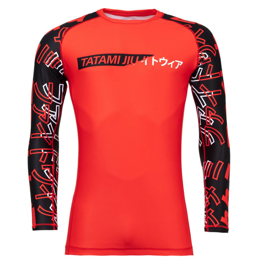 Tatami Mens No Gi  Uncover Long Sleeve Rash Guard - Red