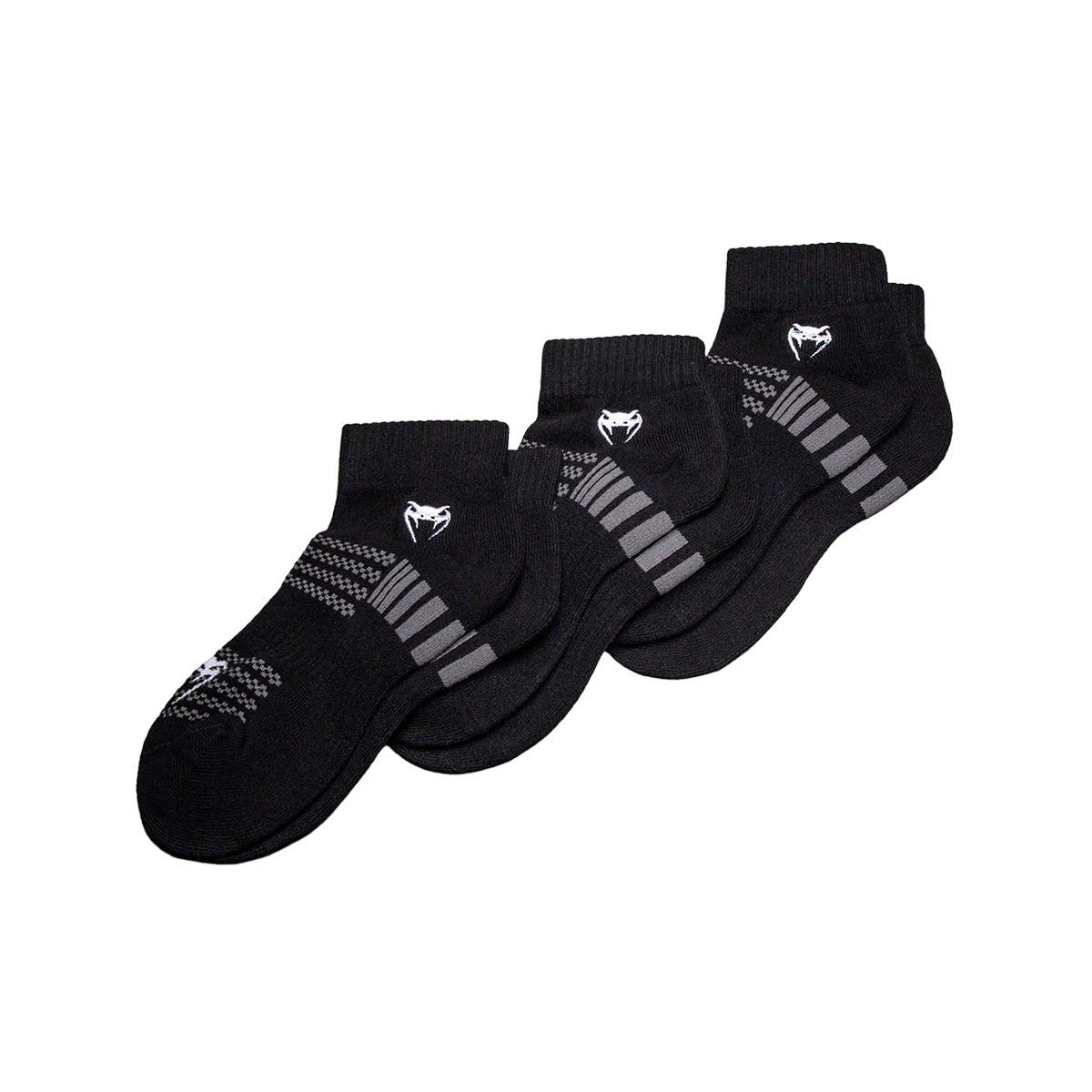Venum Vector Ankle Socks 3 Pack - ( Large Size ) - Black/Grey