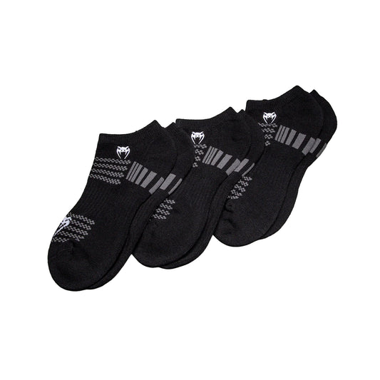 Venum Vector No-Show Socks 3 Pack - ( Large Size ) - Black/Grey