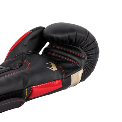 Venum Elite Boxing Gloves - Black/Gold/Red